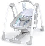 Limited-Time Sale for Summer Surprises AED 99د.إ：Ingenuity 12189-3 Convertme Swing-2-Seat - Raylan, Pack Of 1 - Blue and Grey - Safety Belt & Removable Baby Toys Swing for Baby
